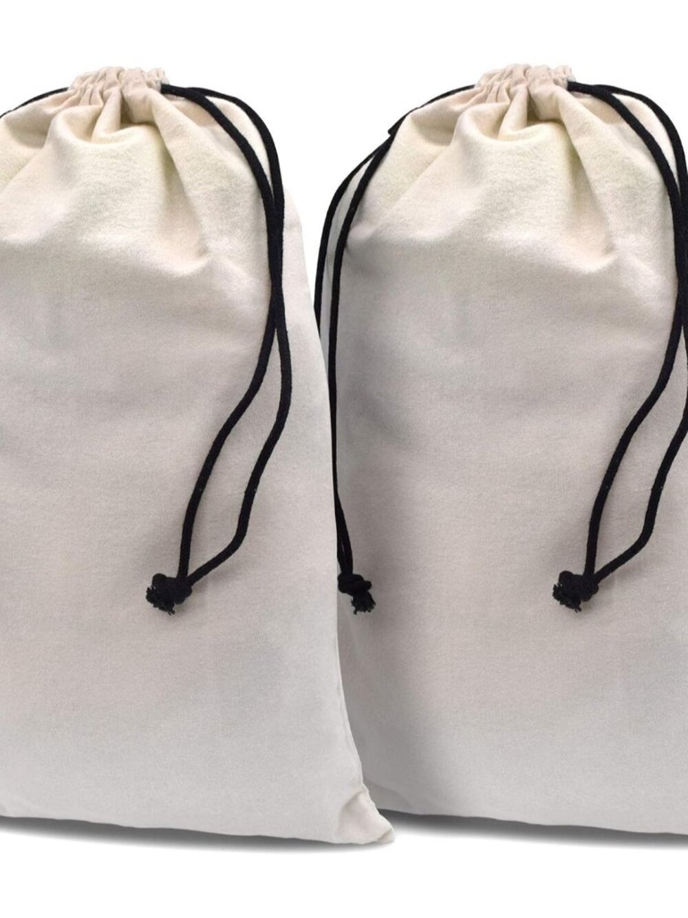 Cowboy Boot Bag, Beige Duster Flannel Pouch with Drawstring Closure, Washable Br